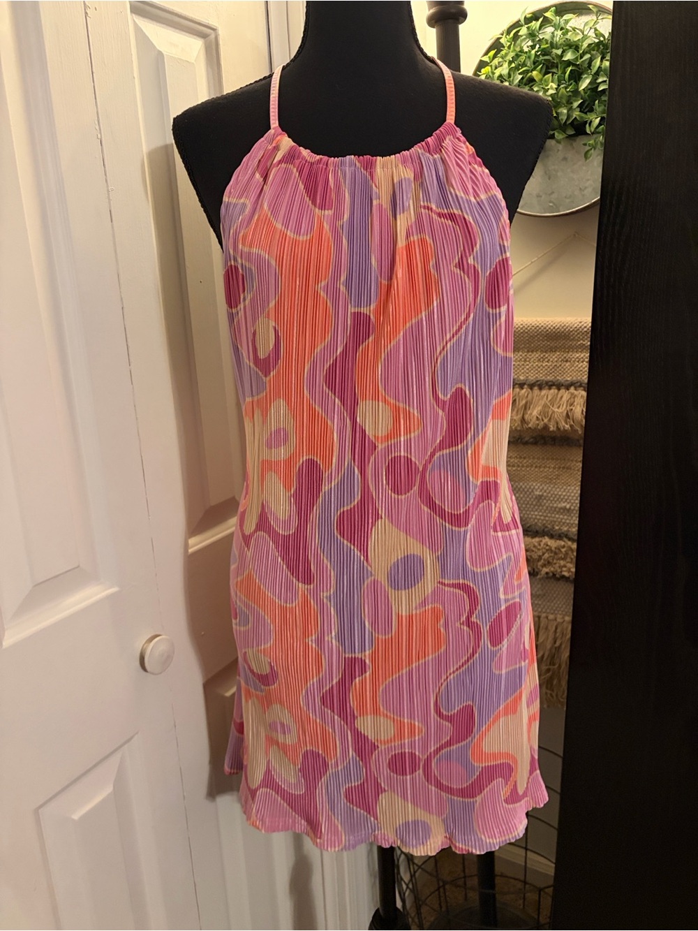Peppermayo Pink, Orange & Lavender Halter Mini Dress